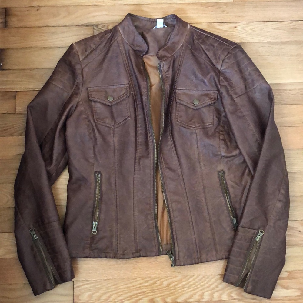 Distressed bomber jacket